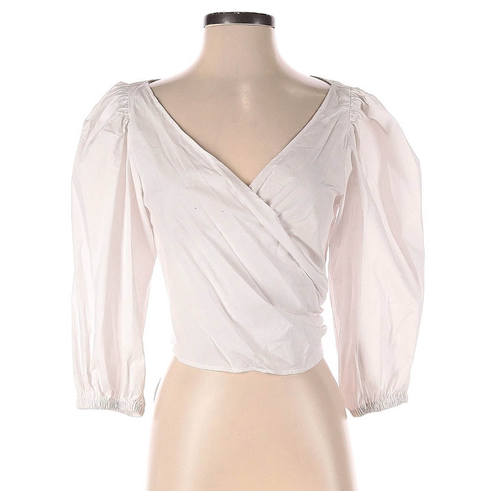 Show Me Your MuMu White Wrap Blouse